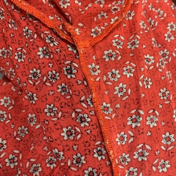 Boho Red Lace Print Long Sleeved Dress S R Fashion - Picture 13 of 13